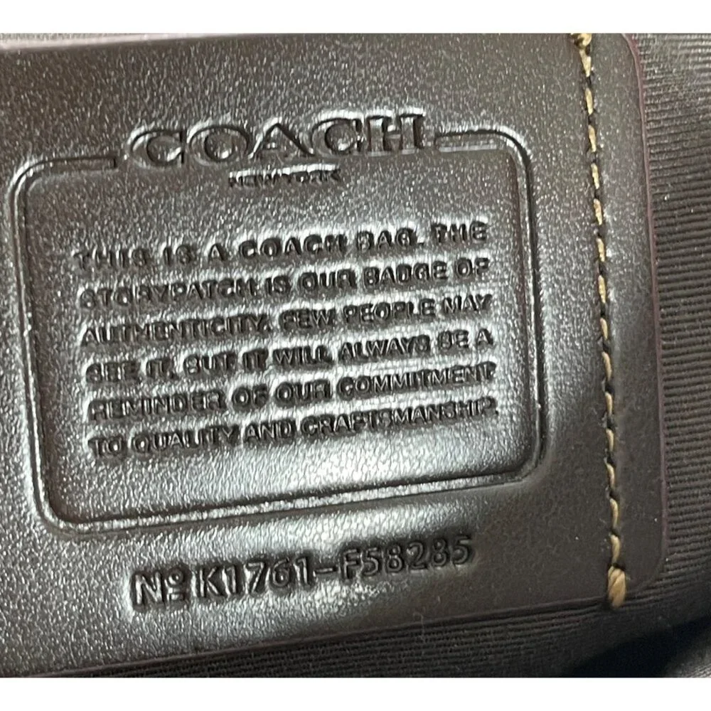 Coach Canvas File Crossbody In Signature Jacquard Brown Tan Gold - Picture 8 of 8